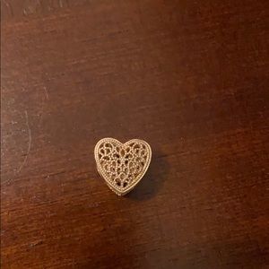 Gold Pandora Beaded Heart Charm